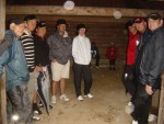 Unterstand am Golfplatz in der Gölzen Hiddn: Siegi, Michi, ?, Putzi,  Gabi, Gerhard, Martin, ?